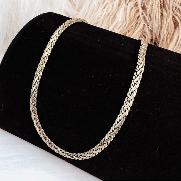 Vintage Silvertone Weighted stamped 14k Chain Necklace